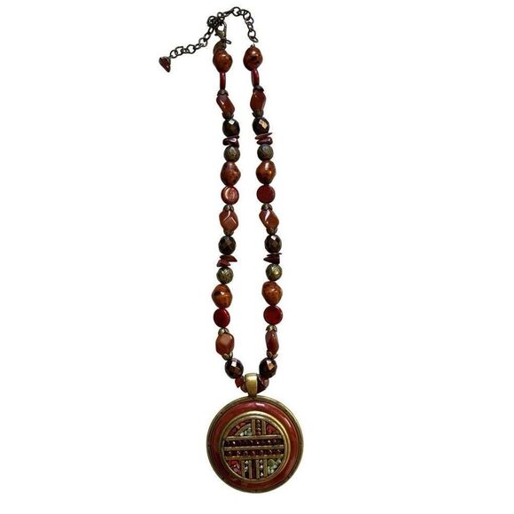 Chico's Ancient Pendant Necklace Beads gems Stones - Picture 1 of 9